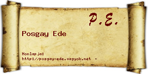 Posgay Ede névjegykártya